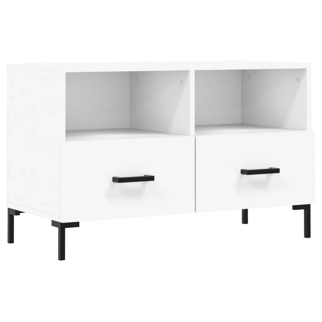 Mobile Porta TV Bianco 80x36x50 cm in Legno Multistrato 828972