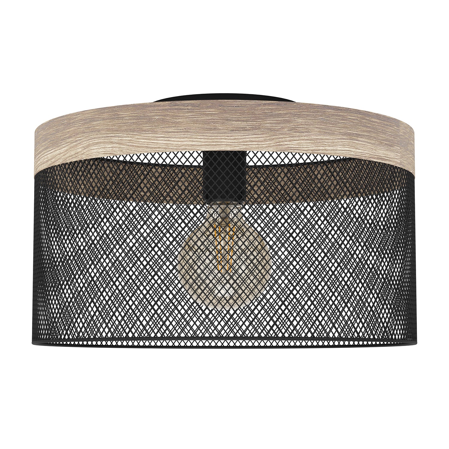 Plafoniera Vintage Kilnsdale Acciaio Nero 1 Luce E27