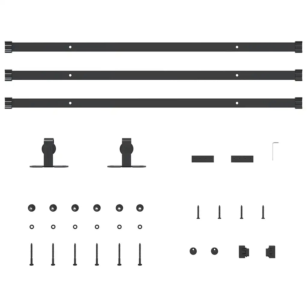 Kit Anta Scorrevole Armadio in Acciaio al Carbonio 244 cm 4009679