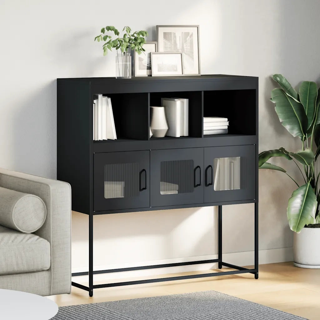 Credenza Antracite 100,5x39x107 cm in Acciaio Laminato a Freddo