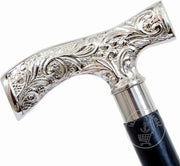 Staffa da passeggio deluxe - Manubrio in ottone con impugnatura in argento - Bella staffa da passeggio per uomini donne regalo