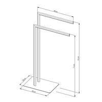 Piantana porta salviette due bracci in metallo cromato
