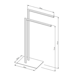 Piantana porta salviette due bracci in metallo cromato