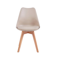 Set 4 Sedie 53,5x48,5x83 cm in Polipropilene e Similpelle Candice Khaki