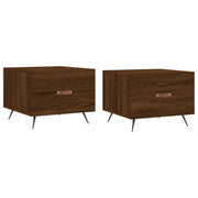 2 pz Tavolini salotto | Tavolino da caff¨¨ | Tavolino da Soggiorno Rovere Marrone 50x50x40 Legno Multistrato