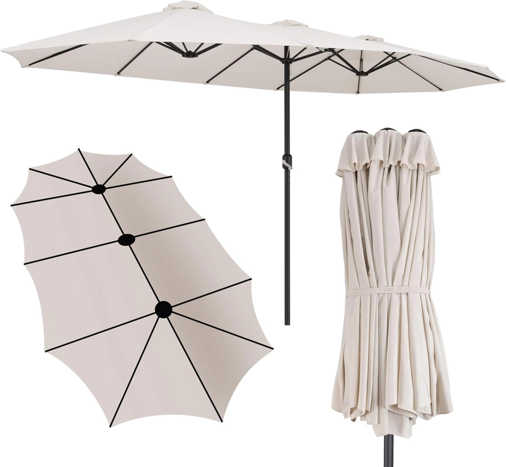 ® Ombrellone UV 80+ XXL 460x270 cm Idrorepellente con Manovella inlc. Custodia Parasole Giardino Terrazza