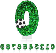 Candele per compleanni 3D per bambini - Tema calcio - Candele per compleanni numerate - Ragazzo - Candele festive per compleanni