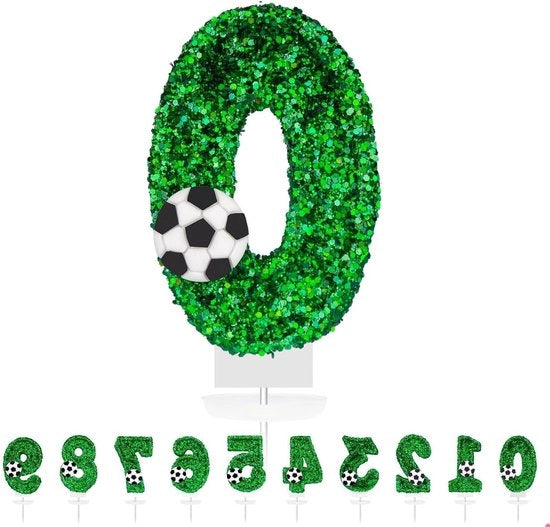 Candele per compleanni 3D per bambini - Tema calcio - Candele per compleanni numerate - Ragazzo - Candele festive per compleanni