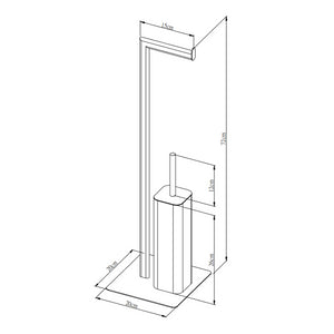 Piantana wc in metallo cromato