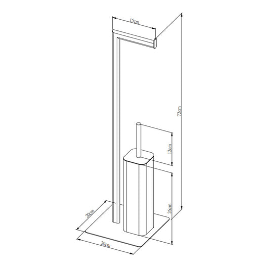 Piantana wc in metallo cromato