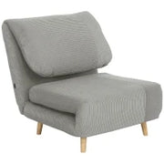 2-in-1 Poltrona Letto per Ospiti, Supporto Regolabile, Velluto a Coste, 82 cm x 89 cm x 83 cm, Grigio