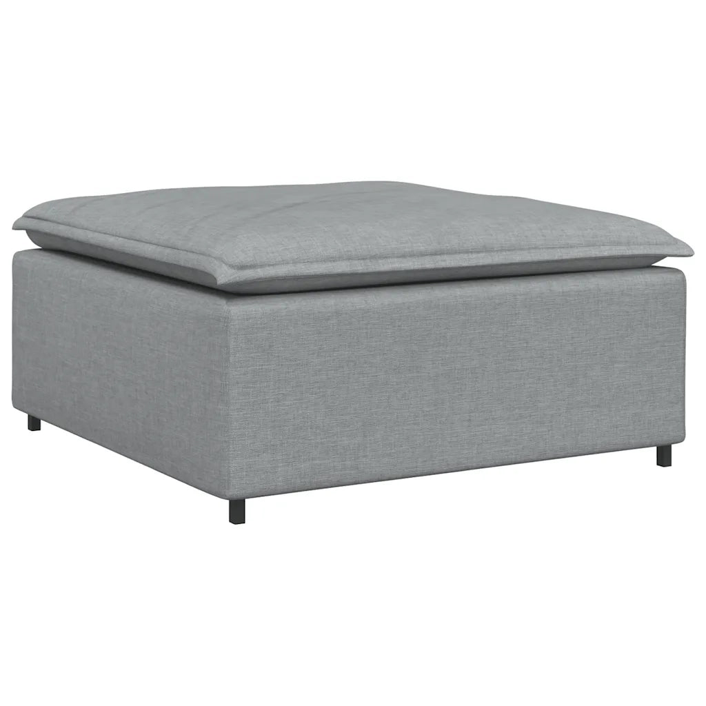 Divano Modulare con Poggiapiedi e Cuscini Grigio Chiaro 3321057