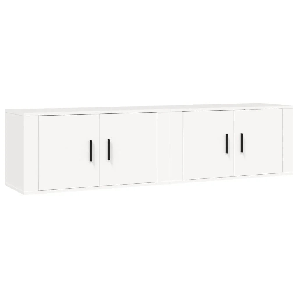Mobile TV multimediale da parete mensola TV credenza TV per sala da pranzo soggiorno camera da letto 2 pezzi 80 x 34,5 x 40 cm bianco 02_0028936