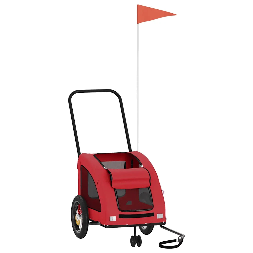 Rimorchio da Bici per Animali Rosso Oxford e Ferro CFW7676707