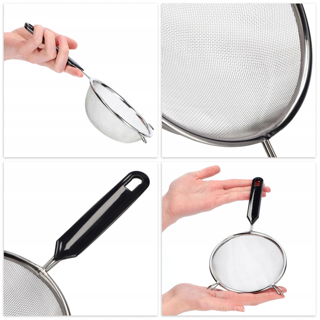 Colino da cucina KADAX con manico in acciaio per setacciare la farina, denso, 12 cm
