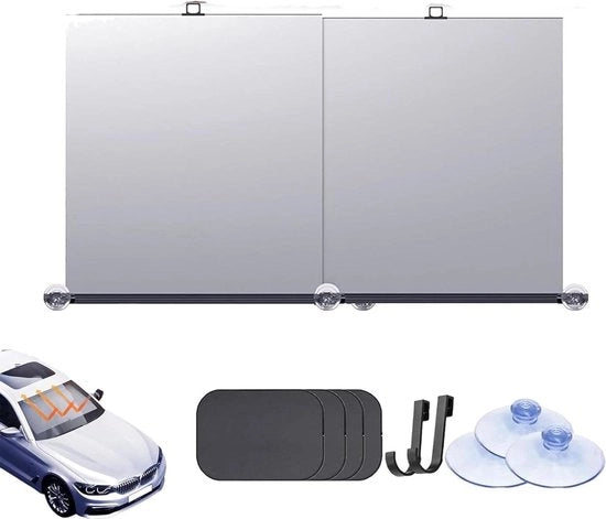 Zonneschermo per Auto con Regolazione per la Vista, Opzionabile per UV e Protezione dal Calore, 2025 Nuovo, Opovolto, Compreso 1 Set + 4 Pezzi di Protezione Laterale