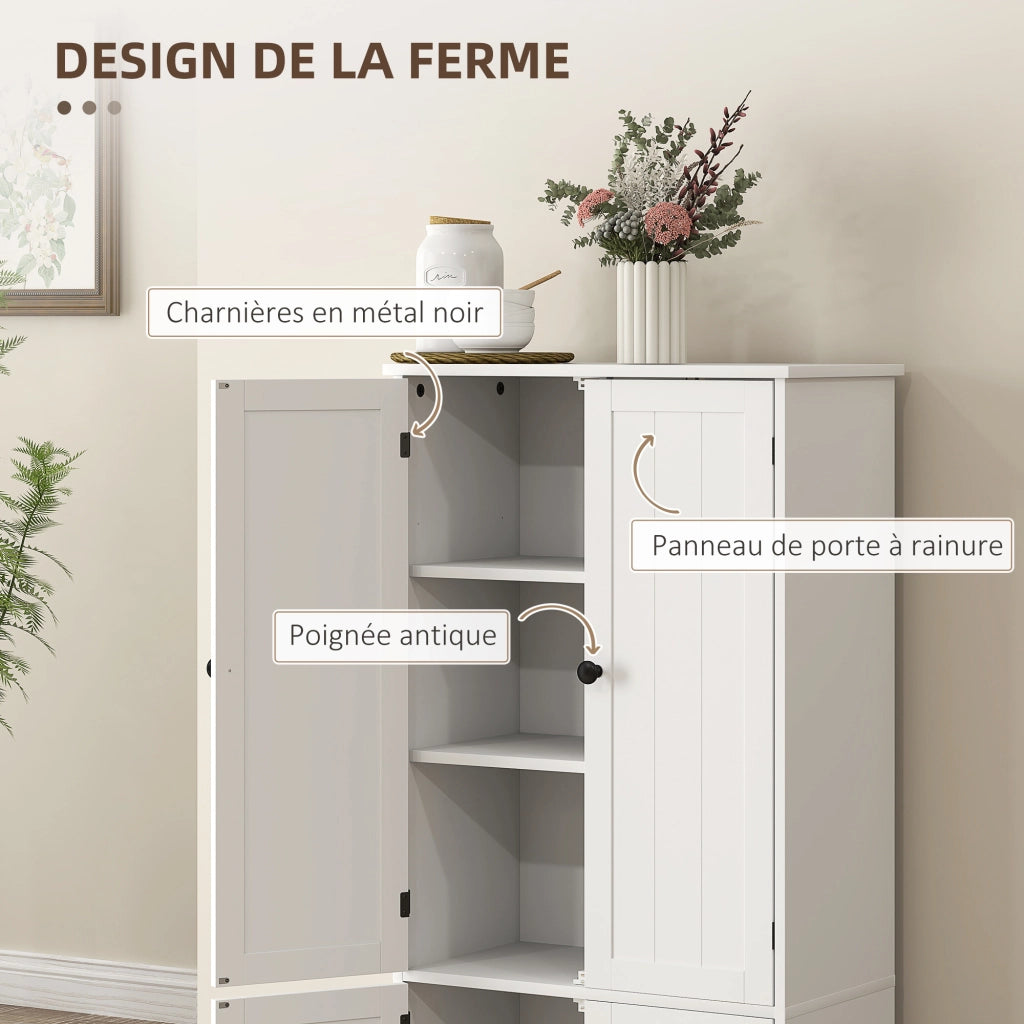Armadio da cucina con ante e ripiani regolabili ¨C zephmum ¨C bianco 58.2x30x123 cm