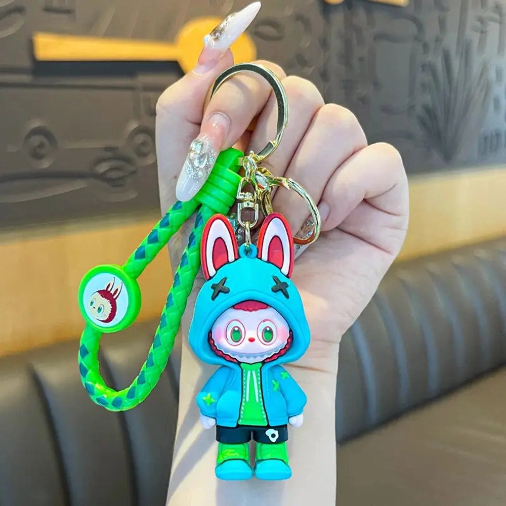 Trade Shop - 1 Portachiavi Con Personaggio Cartoni Animati Labubu Resistente In Silicone Plastica -