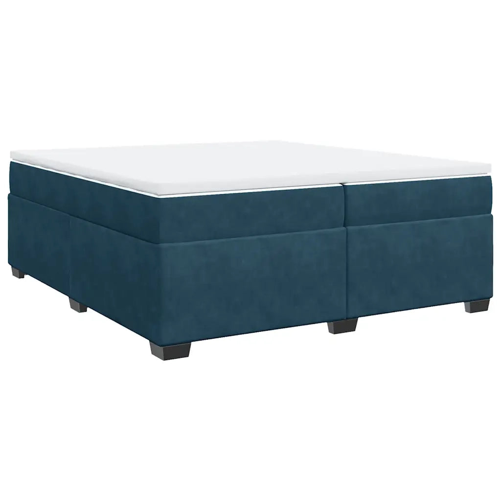 Giroletto a Molle con Materasso Blu Scuro 200x200 cm in Velluto 3285309