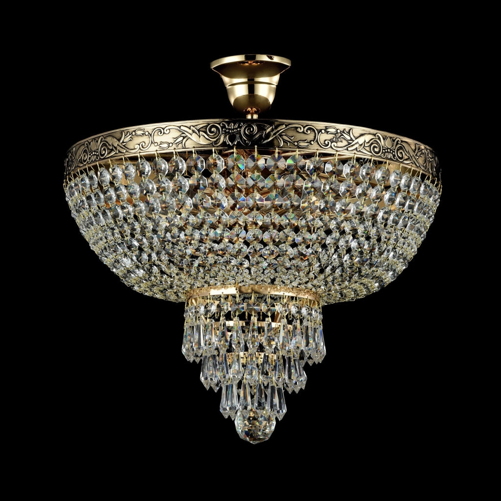 Maytoni Plafoniera contemporanea Palace 5 luci E27 oro antico metallo cristallo