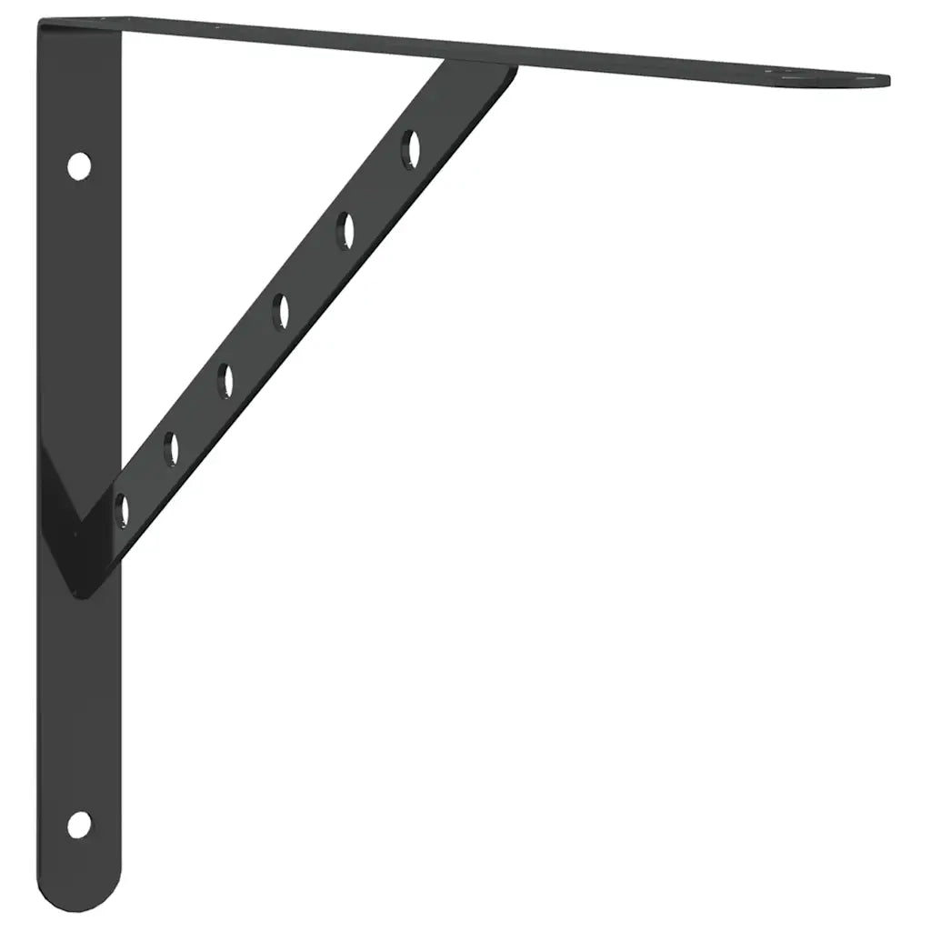 4 pz Staffe per Mensola | Ripiano | Scaffale 40x2,5x25 cm in Acciaio Inox Nero