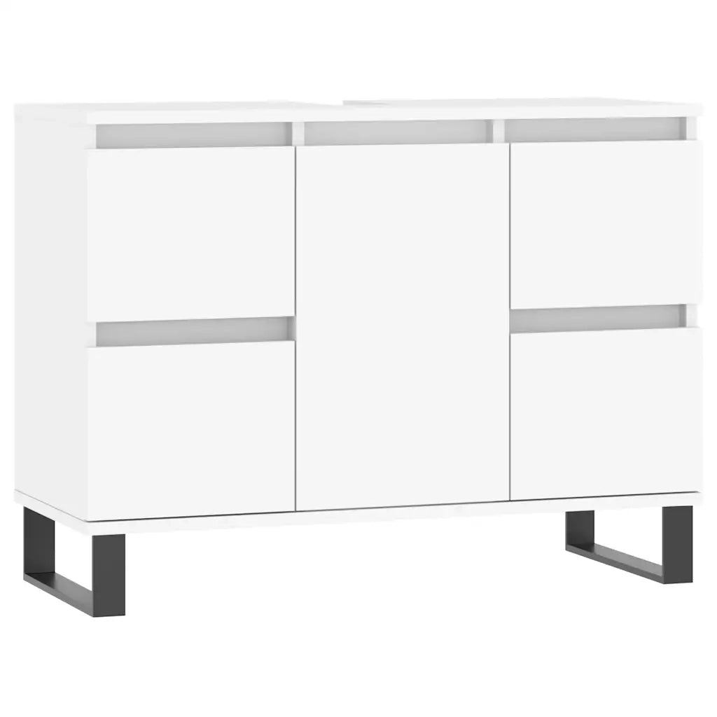 Mobile da Bagno Bianco 80x33x60 cm in Legno Multistrato 831660