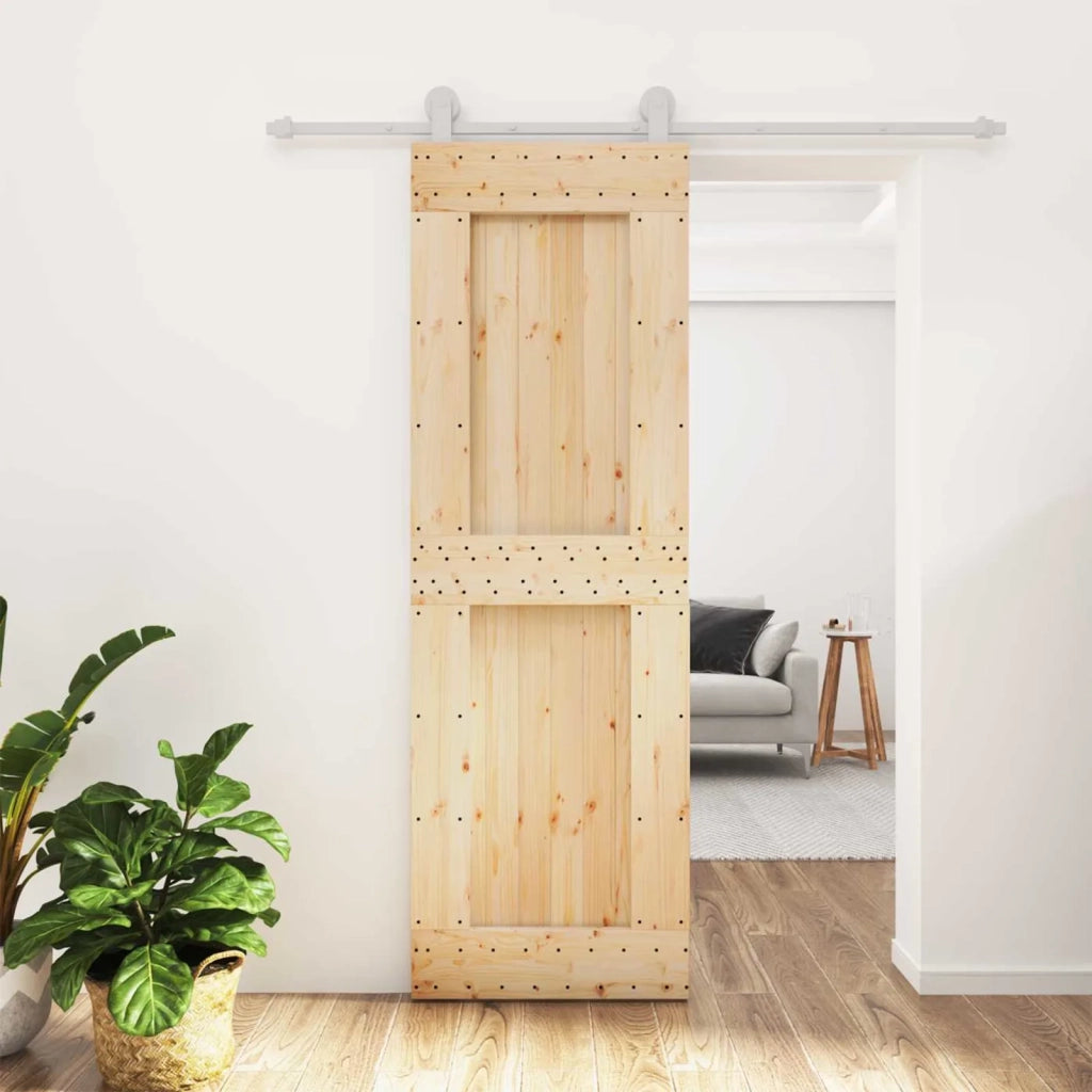 Porta scorrevole Naturale e Bianco 70 x 210 cm 3445012