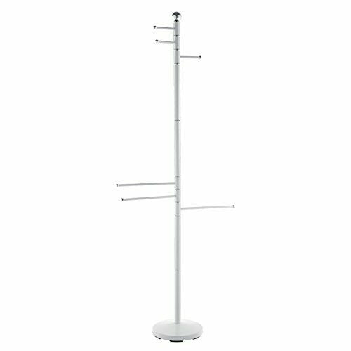 Piantana porta Asciugamani o Accappatoio Appendi Bagno Acciaio Bianco 177cm