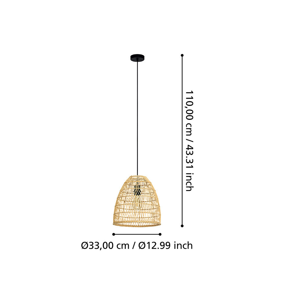 Lampadario Industrial Ayesgarth 1 Luce Acciaio Nero