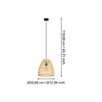 Lampadario Industrial Ayesgarth 1 Luce Acciaio Nero