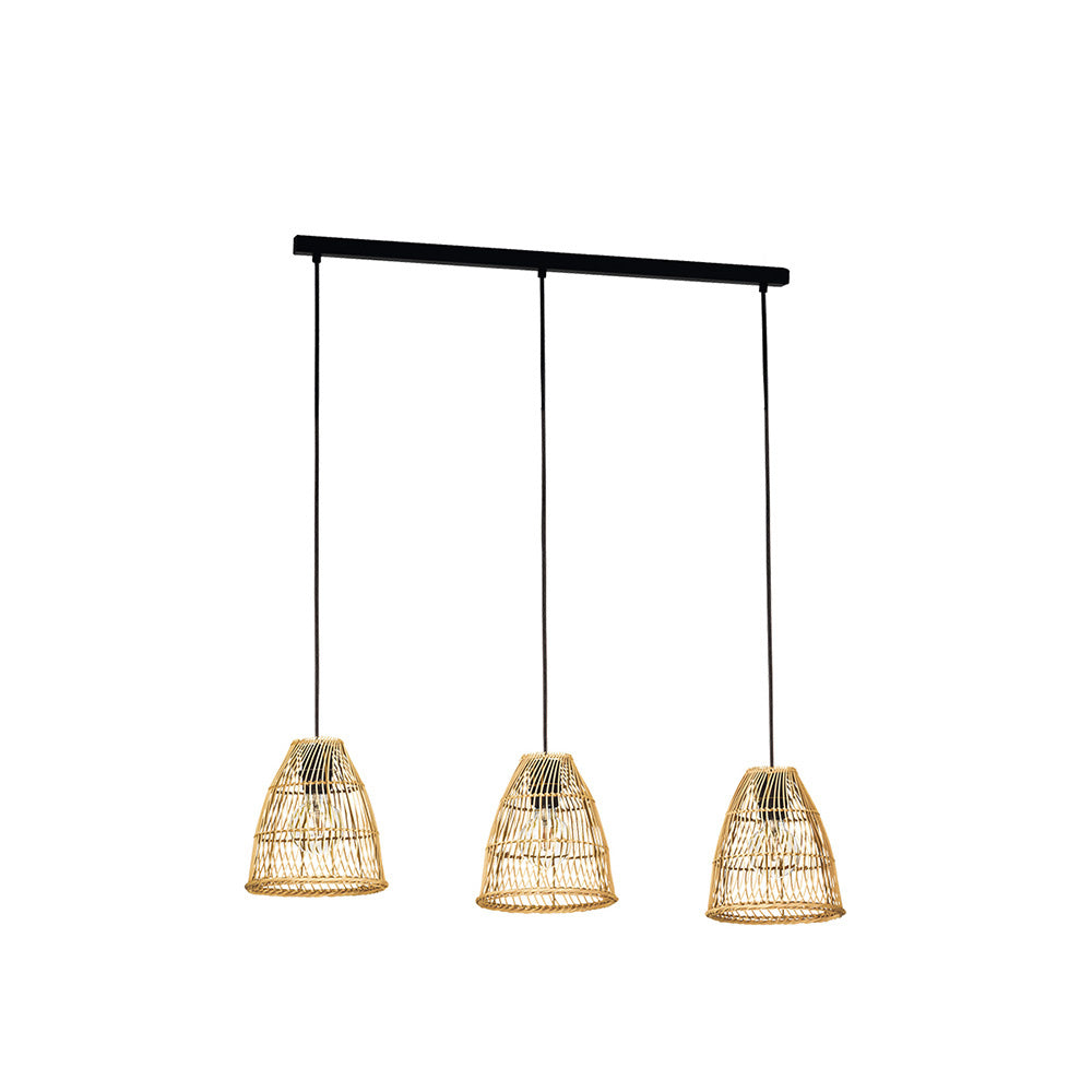 Lampadario Industrial Ayesgarth 3 Luci Acciaio Nero