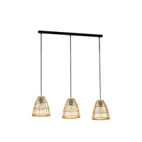 Lampadario Industrial Ayesgarth 3 Luci Acciaio Nero