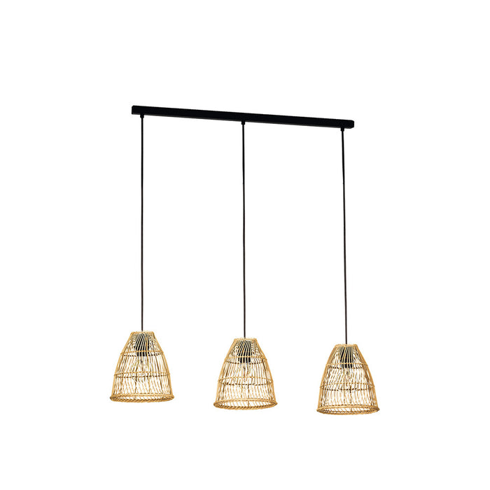 Lampadario Industrial Ayesgarth 3 Luci Acciaio Nero