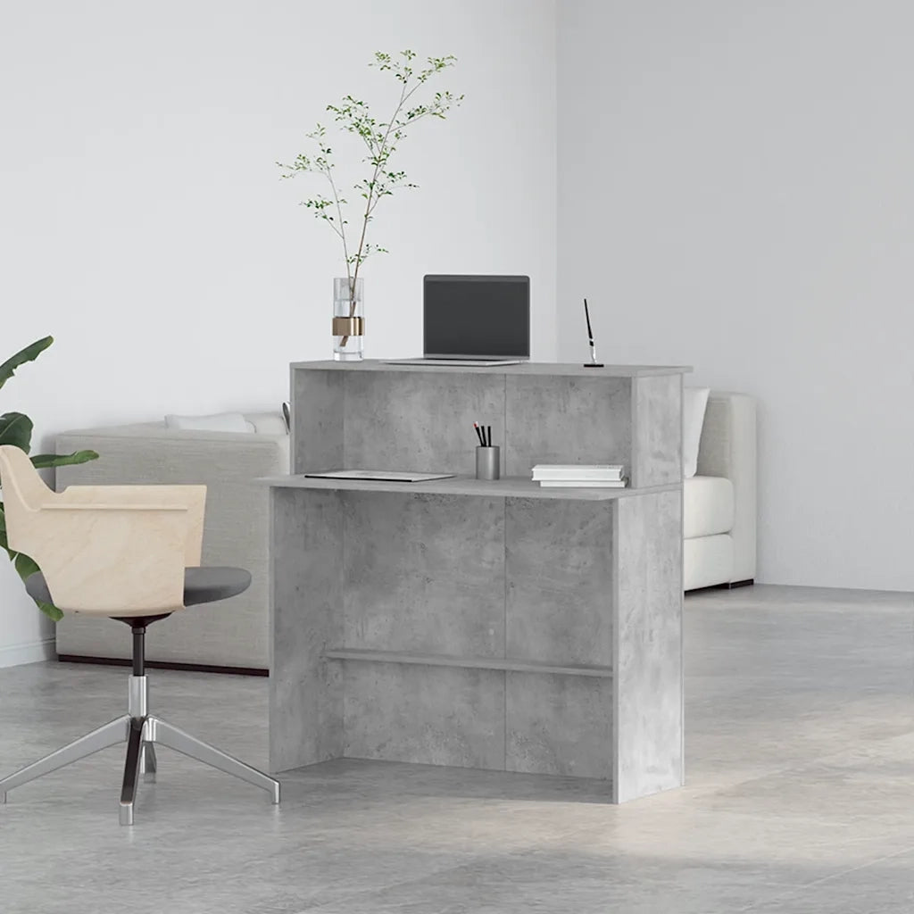 Banco Reception Grigio Cemento 100x50x103,5cm Legno Multistrato 859027