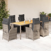Set da Pranzo da Giardino 7 pz con Cuscini in Polyrattan Grigio 3213348