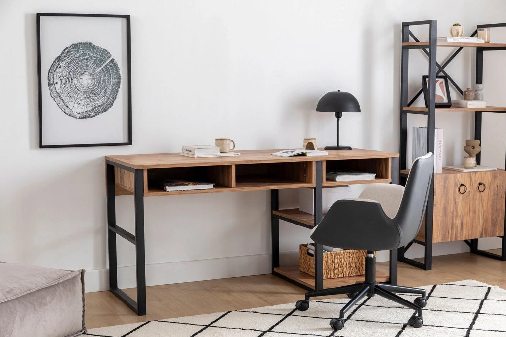 Scrivania in legno "Emro" - 150 x 58 x 75 cm - Noce nero