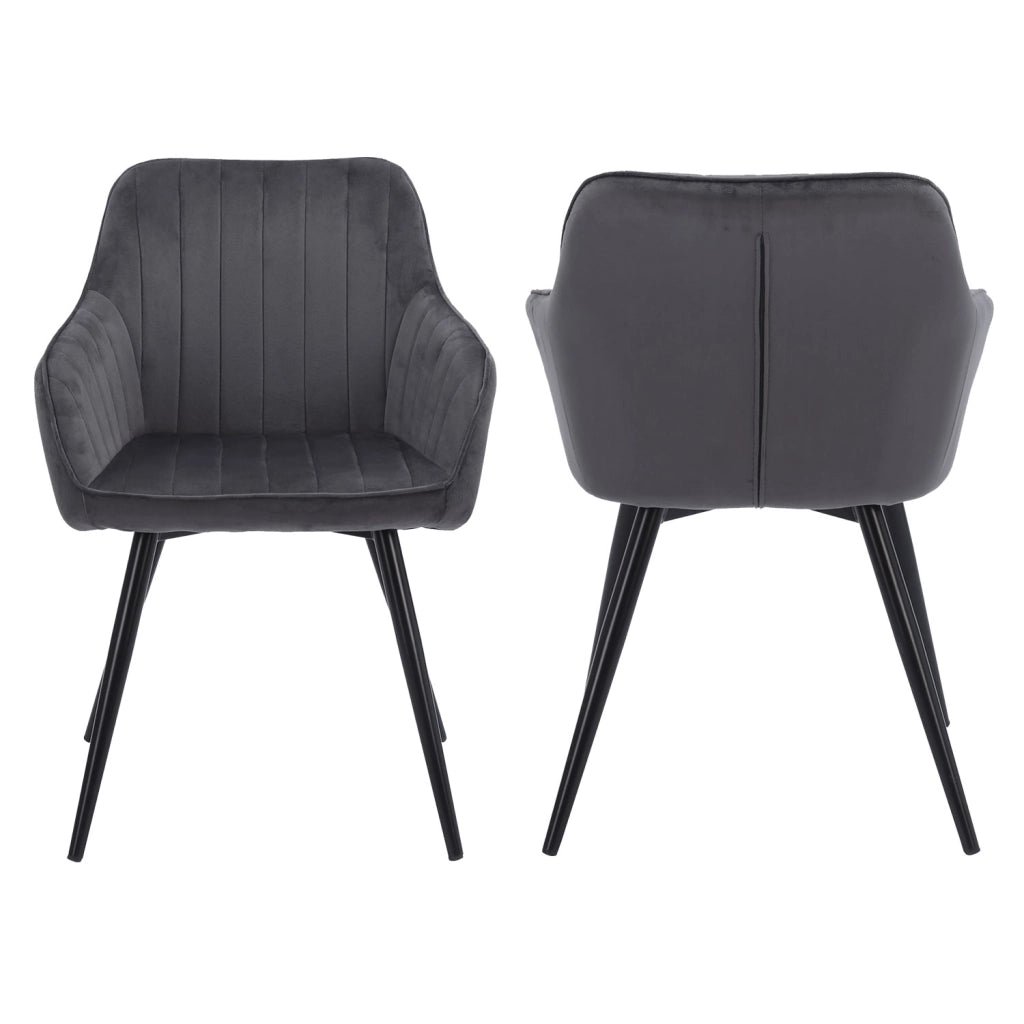 Sedia in velluto BERTILLE grigio