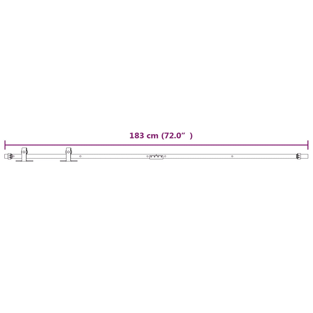 Kit Mini Anta Scorrevole in Acciaio al Carbonio Bianco 183 cm 151694