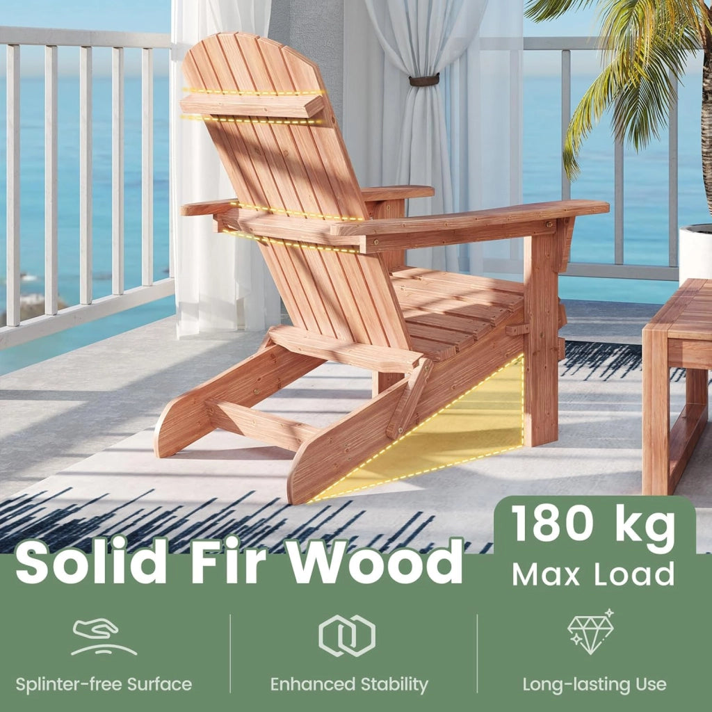 Set di 2/4 Sedie Adirondack Pieghevoli, Sedia da Esterno con Telaio in Legno di Abete, Schienale Alto e Braccioli Ergonomici, Sedia Adirondack per Patio Giardino Cortile Campeggio (1, Giallo)