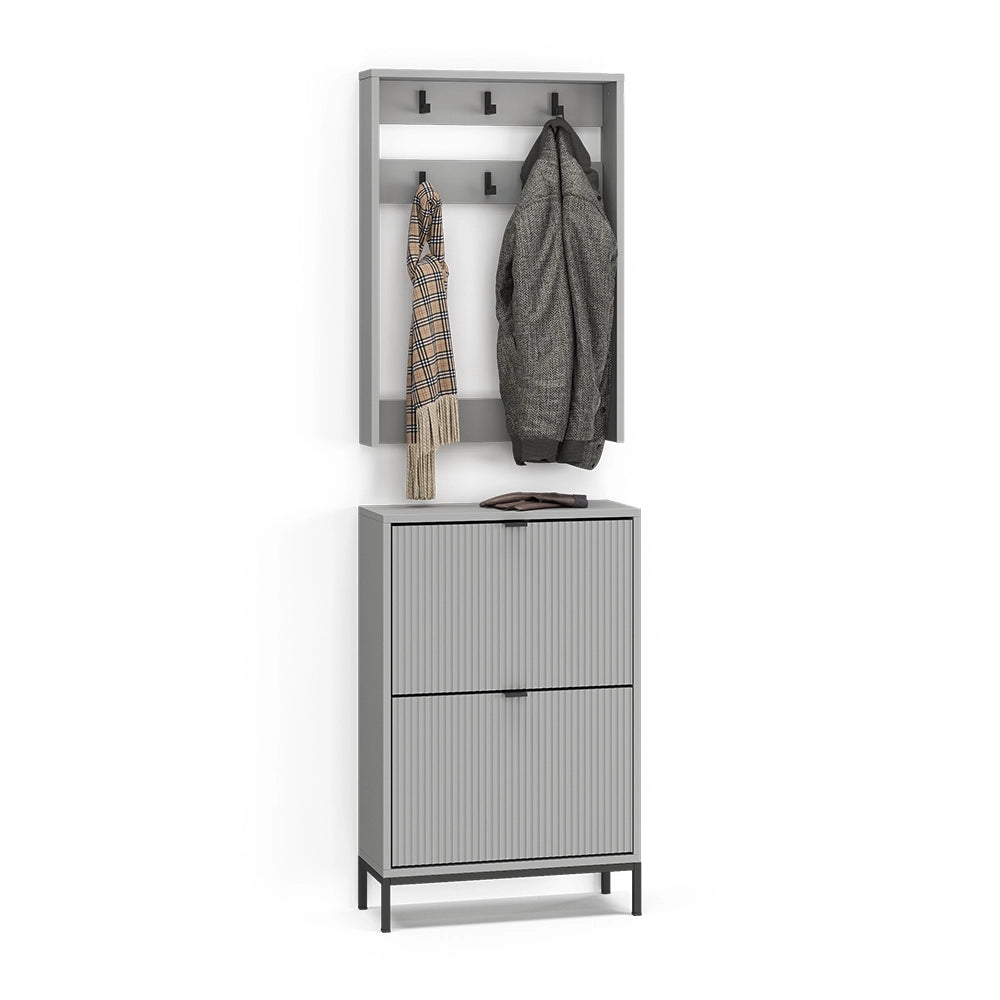 Vicco Armadio da ingresso Grigio 60 x 92 cm Set, 2 parti