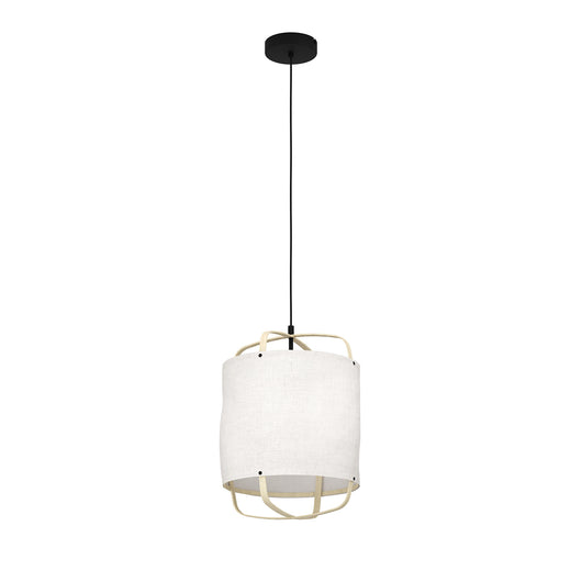 Lampadario A Sospensione Vintage Surfleet Acciaio Nero Legno 1 Luce E27