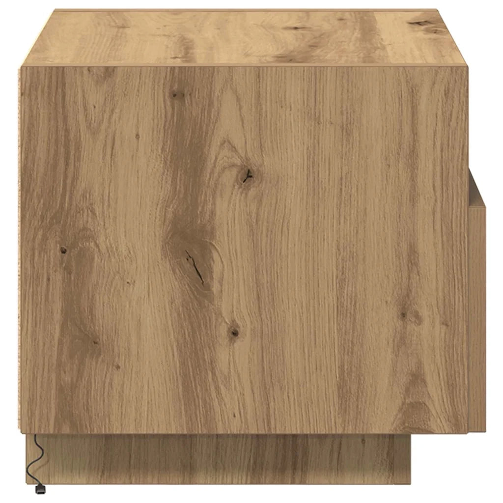 Set di 2 Comodini | Armadio da Notte | Mobiletto da notte Rovere artigianale 40 x 39 x 37 cm