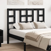 Testiera per Letto Nera 126x4x100 cm in Legno Massello di Pino 817834