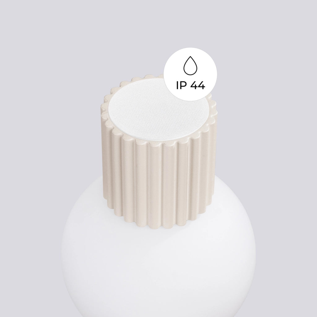 Applique moderna beige rigata sfera vetro IP44 G9 Pure Lume