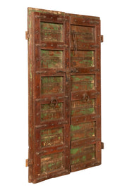 Biscottini Porta portone in legno massello e ferro da interno o da esterno vecchia e antica medievale scorrevole