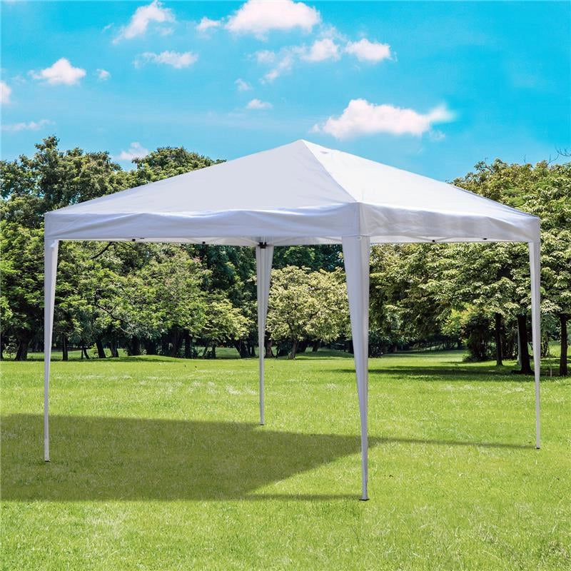 GAZEBO STRUTTURA IN ACCIAIO PIEGHEVOLE RIVESTIMENTO TESSUTO OXFORD BIANCO 3X3M