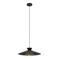Lampadario A Sospensione Vintage Grizedale Acciaio Nero Ottone 1 Luce E27