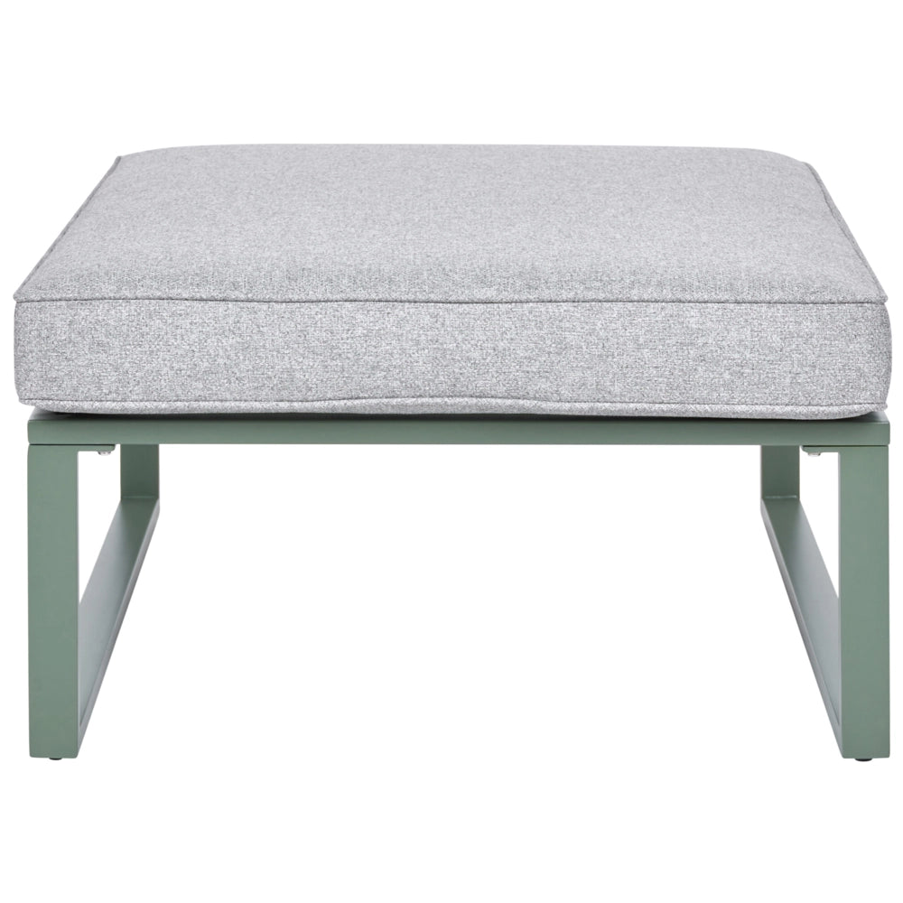 Set Lounge da Giardino a 3 Posti con Divano Angolare Sinistro in Tessuto Verde e Tavolino Struttura in Alluminio