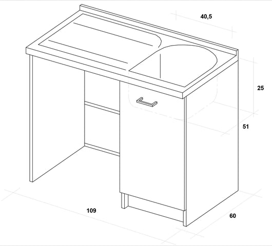 Lavatoio e Coprilavatrice 109x60x89cm Asse in Legno Montegrappa Marella Bianco Destro con Cesto