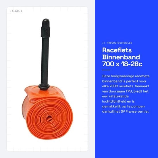 Banda interna per bicicletta 700 x 18-28C - Valvola a frizione francese - TPU - Duraturo - Adatto per biciclette da corsa - Facile da utilizzare - Tubo di bicicletta